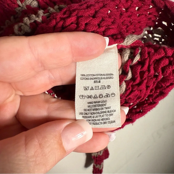 Free People Red and Gray Striped Sweater - Picture 4 of 5